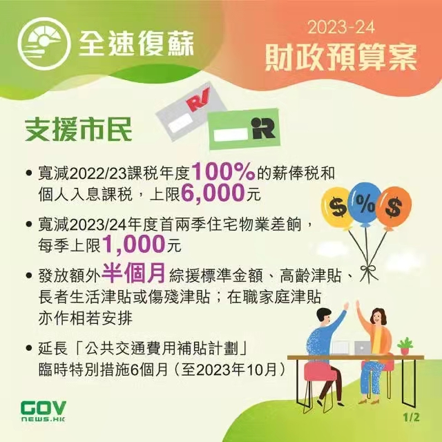 香港政府發布2023-24年度財政預算案，推出多項利民措施!香港經濟將迎來新機遇!